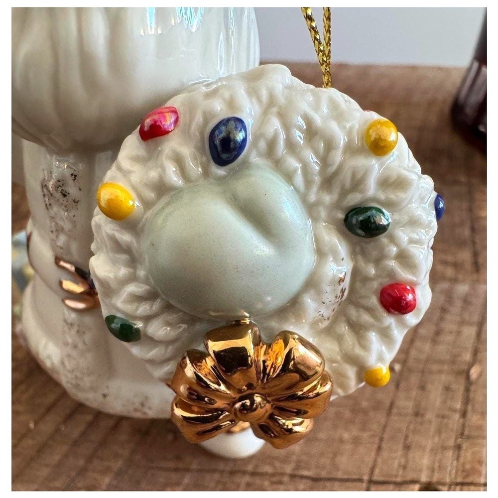 2005 Lenox Greetings From Santa Ornament 24K Gold Accent Cottagecore Home Decor - Picture 4 of 11
